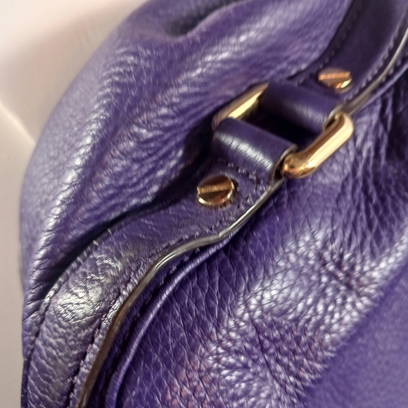 MICHAEL MICHAEL KORS Purple Textured Leather Roomy Shoulder Bag GoldtoneHardware - Picture 7 of 16
